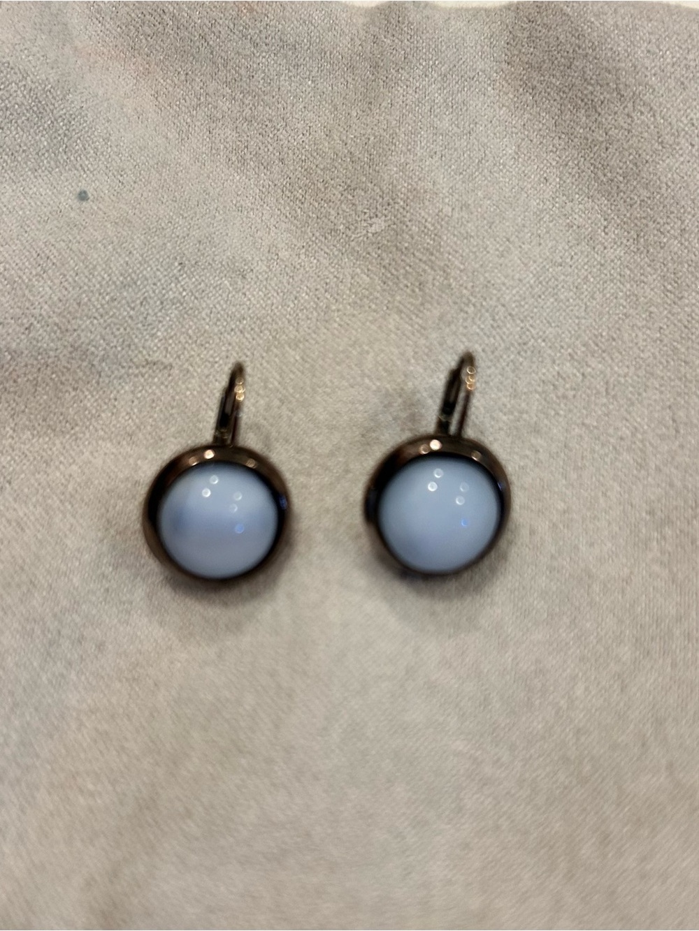 Express Pale Blue Round Drop Earrings